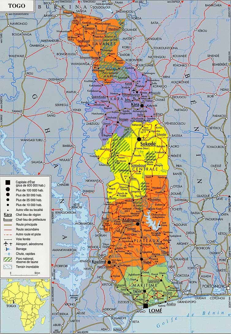 Carte Administrative du togo